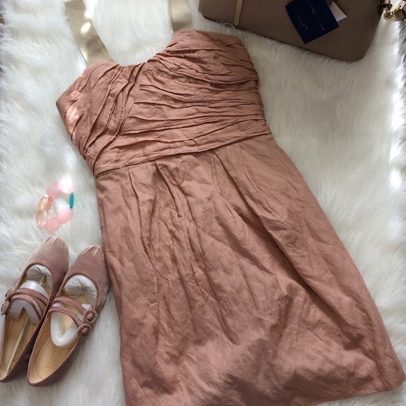 J Crew Ruched Mini Dress in Blush - Picture 3 of 8